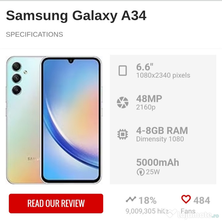 Samsung A34 ca Nou