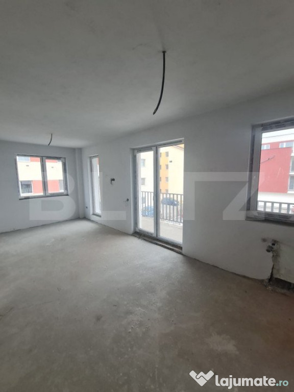 Apartament semifinisat, 2 camere, incalzire in pardoseala, p