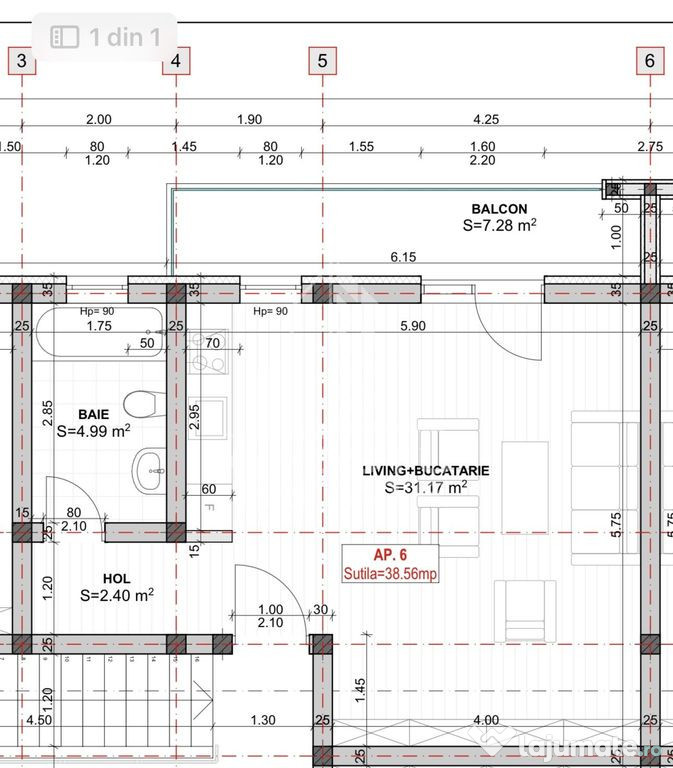 Apartament cu 1 camera, semidecomandat, etaj 2, zona Lidl...