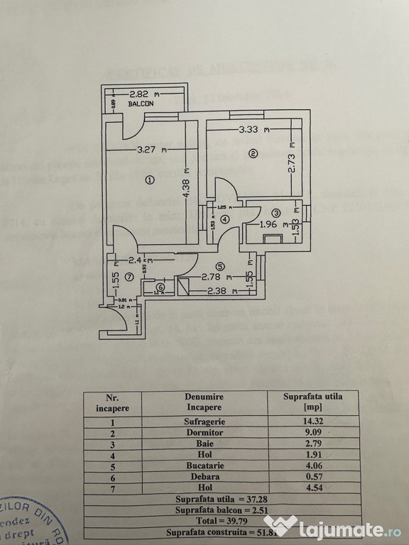 De vanzare, apartament 2 camere, decomandat, Urziceni