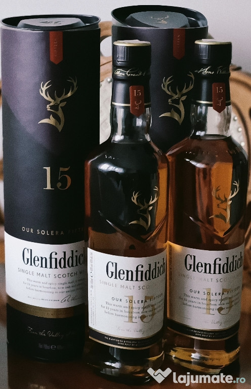 Whisky Glenfiddich 15 ani , 2 sticle de single malt whisky Glenfiddich