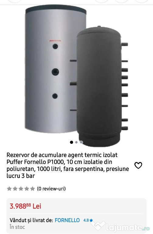 Rezervor de acumulare agent termic izolat Puffer Fornello