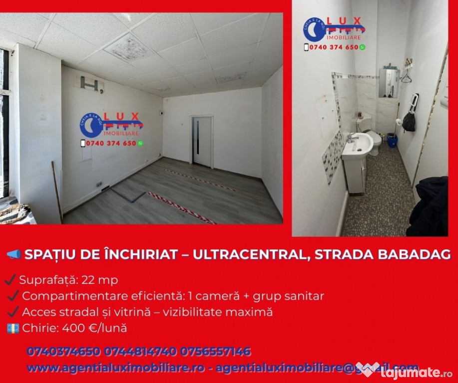 ID 8072 SPAȚIU DE ÎNCHIRIAT – ULTRACENTRAL, STRADA BABADAG