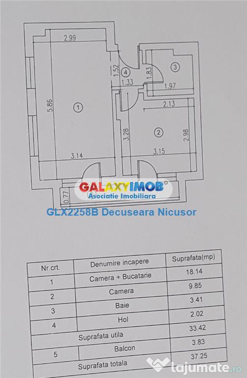 Apartament 2 camere mobilat utilat in Militari Residence, 56
