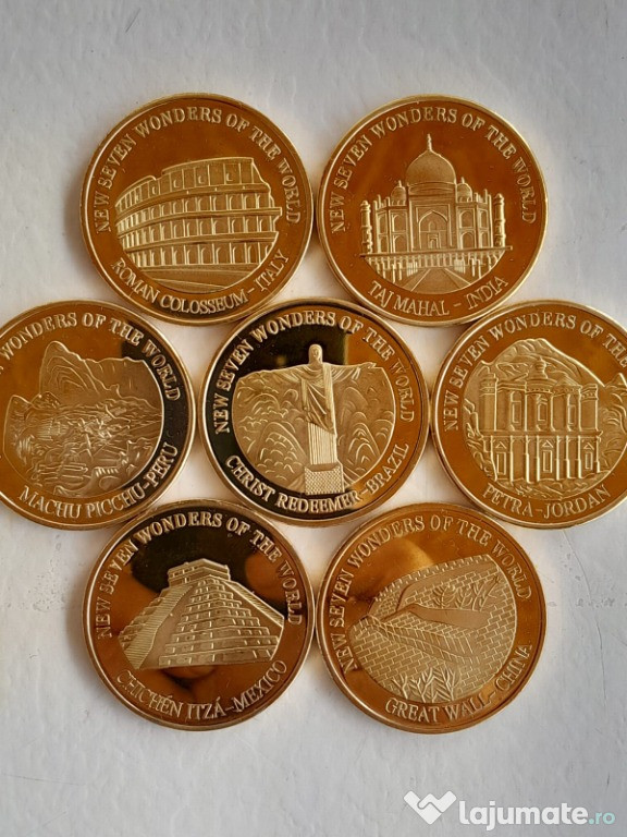 Set de monede comemorative pentru cele 7 minuni moderne ale lumii