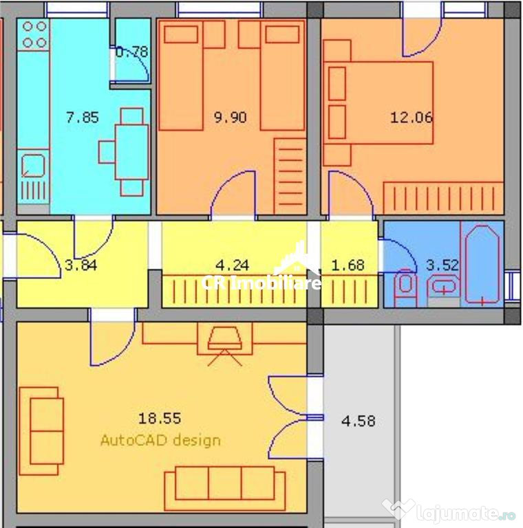 Apartament de 3 camere Titan Policlinica bloc H