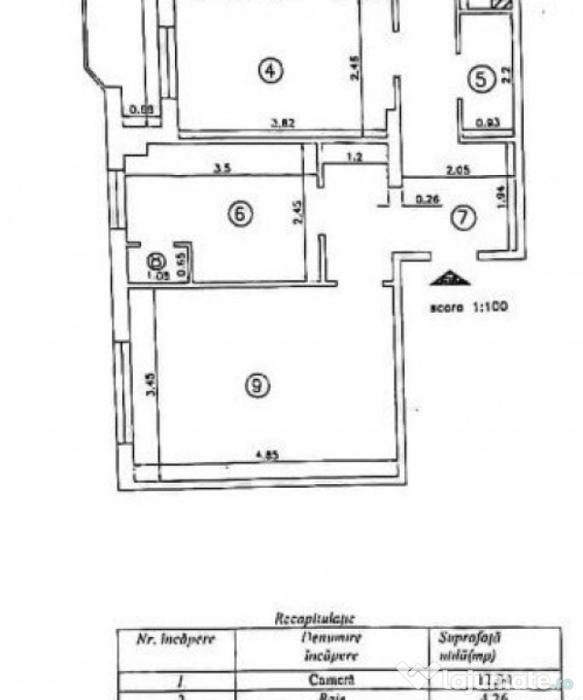 Apartament 3 camere, decomandat, zona Moara de Foc