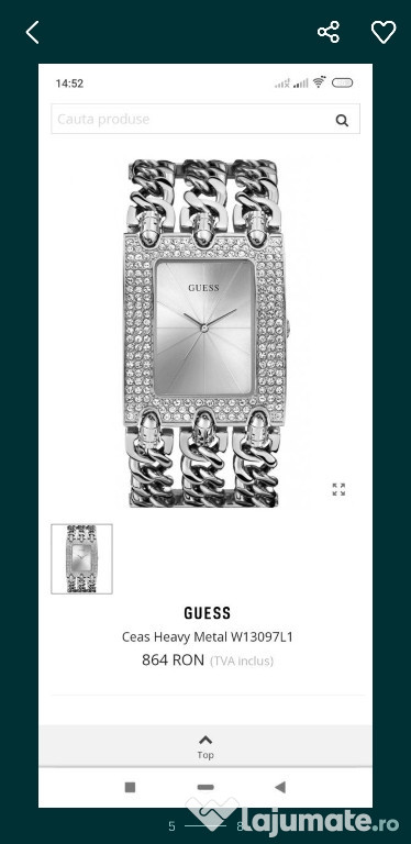 Vand ceas Guess Heavy metal