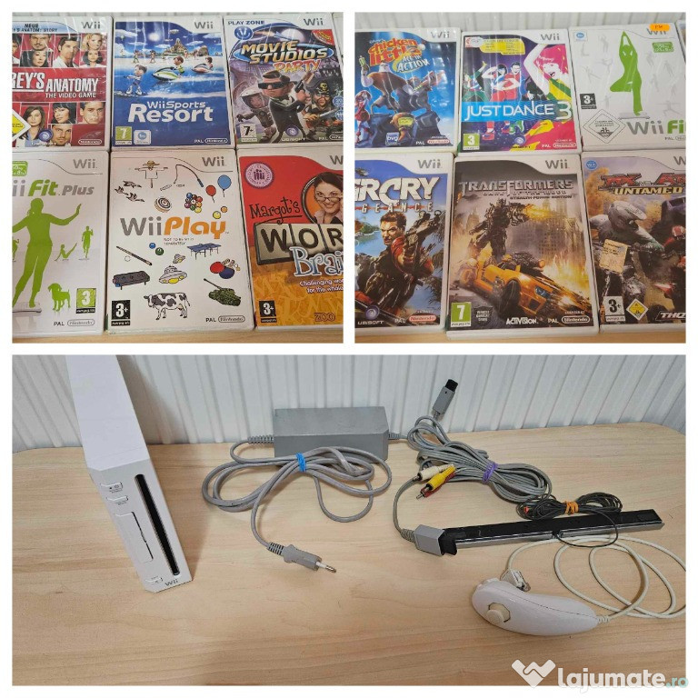 Consola nintendo wii + 20 de jocuri originale