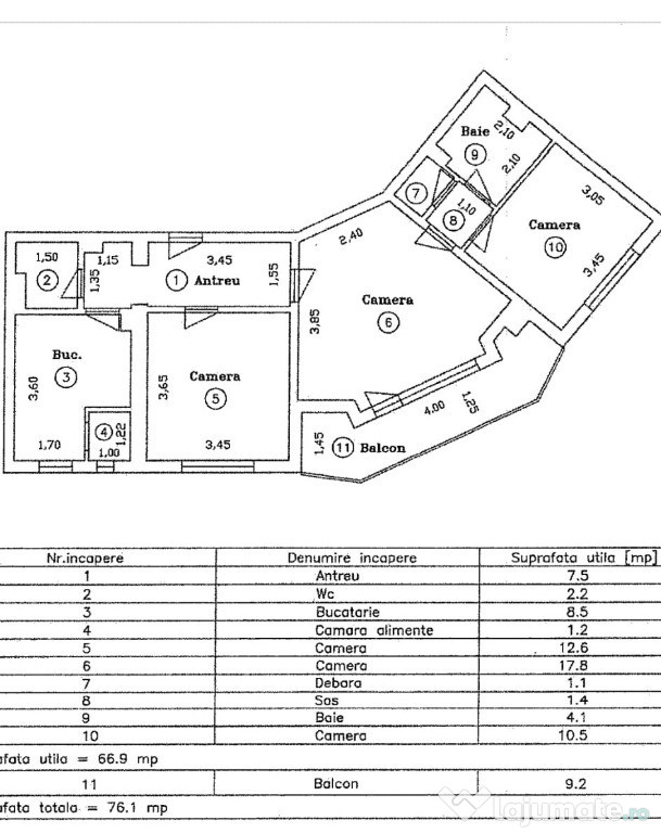 Apartament 3 camere pregătit pentru personalizare Podgoria Centru Arad