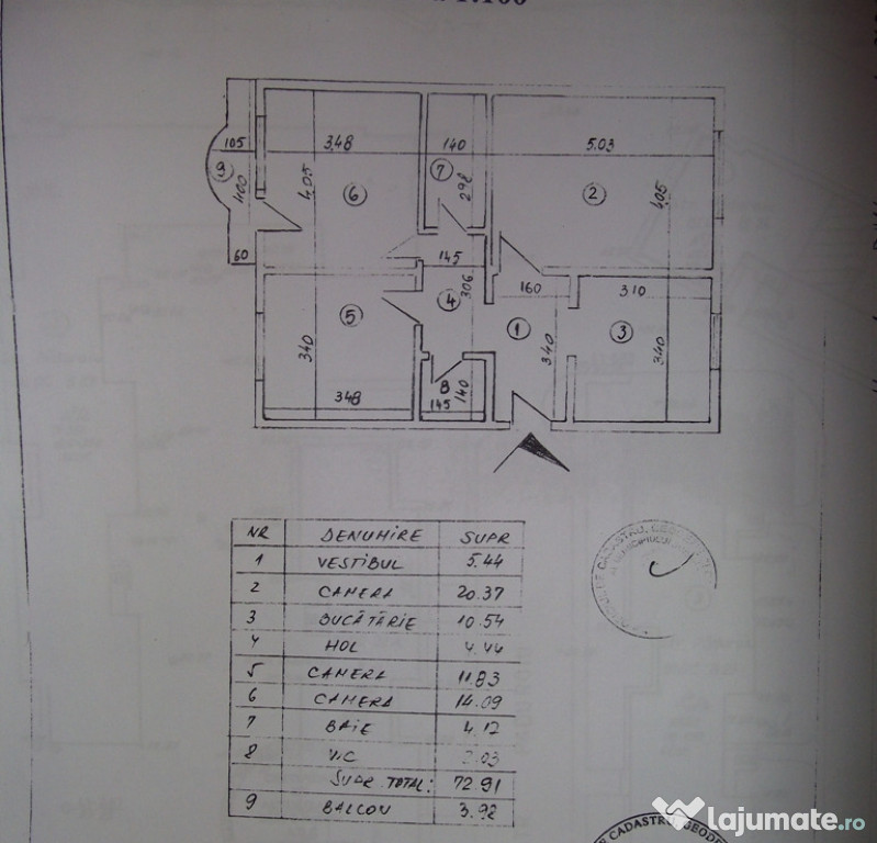 Apartament 3 camere ,2 bai,1 balcon,77mp,Brancoveanu-Oltenitei