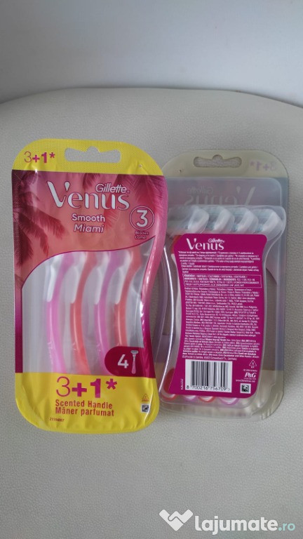 Venush Smooth Miami 4 bucati, 3 lame | Gilette Barbati blue 3, 3+1