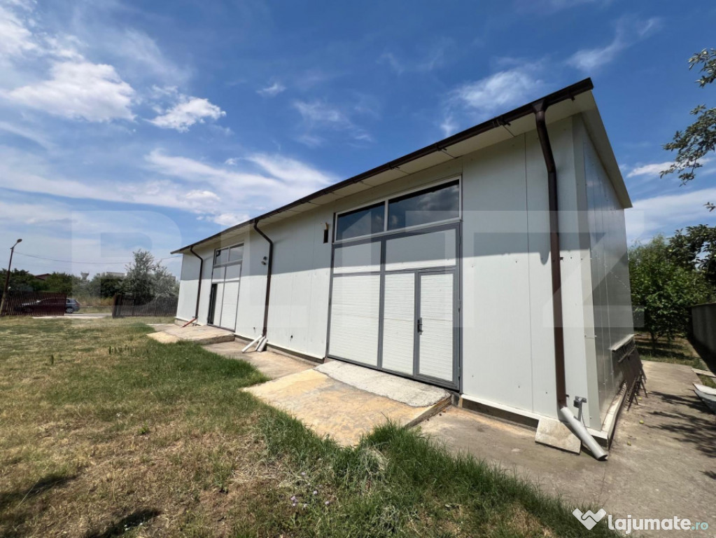 Hala ideala depozit – 170 mp, teren 500 mp, zona Damila