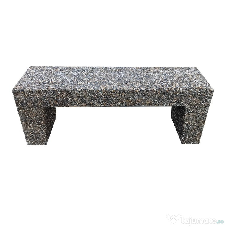 Banca din beton cu aspect de piatra de rau