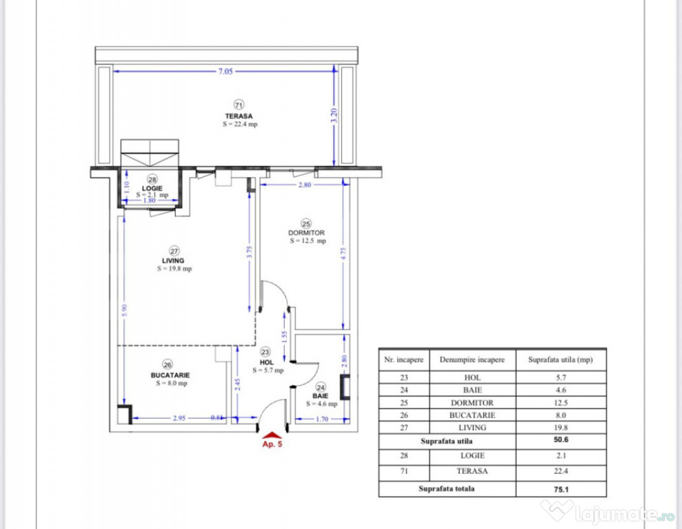 Apartament cu terasă de 22 mp în Torontalului – ideal pe