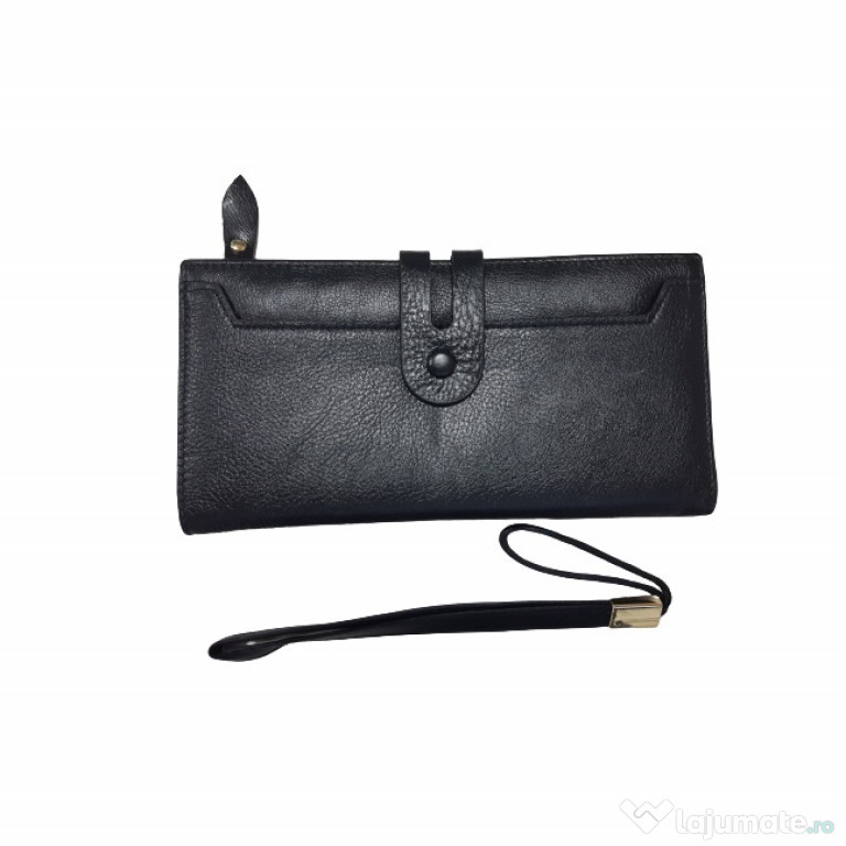 Portofel dama din piele naturala Hassion Model A12 Black