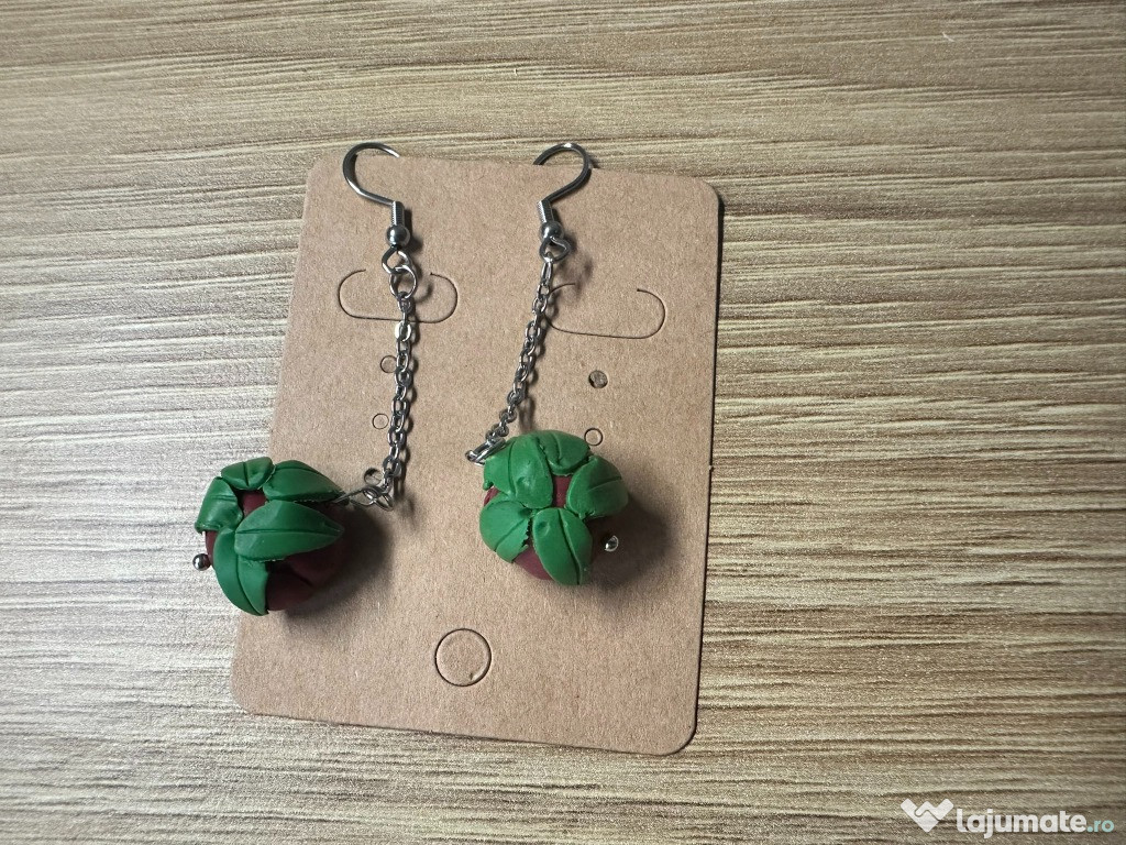 Cercei handmade , Bujorel