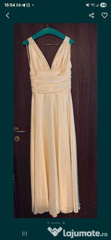 Rochie ocazie crem satinat / ivoire