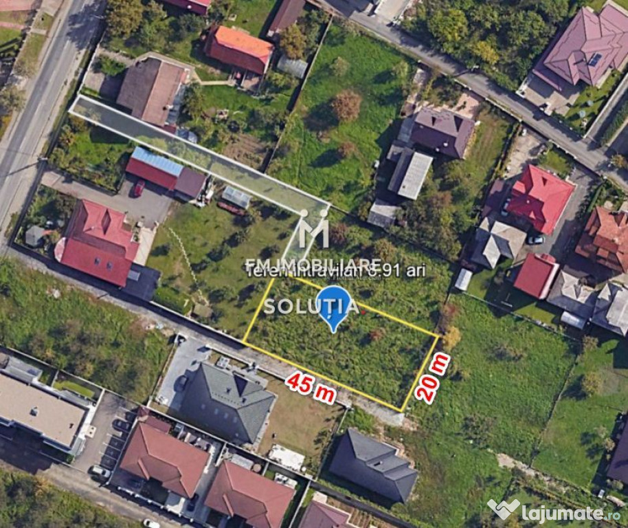 Teren intravilan 891 mp – zona Mărul de Aur