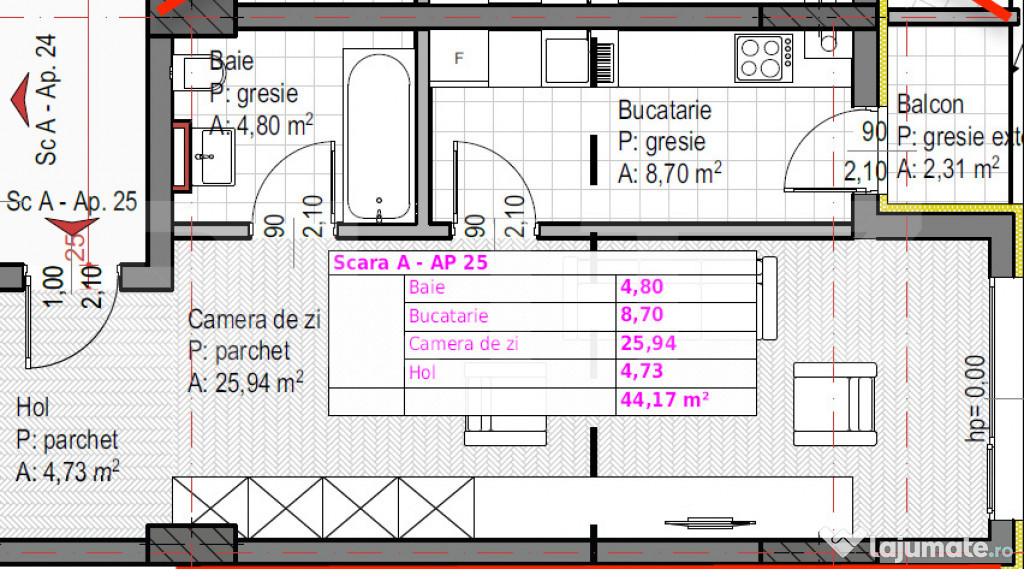 Apartament cu 1 camera + bucatarie inchisa , Soporului –