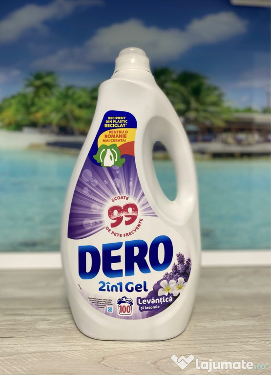 Detergent lichid DERO 2 in 1, Levantica si iasomie, 5 L