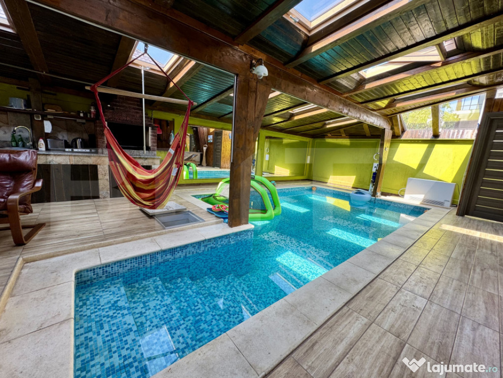 Casă 4 dormitoare cu piscină, grătar, iaz și zonă de re