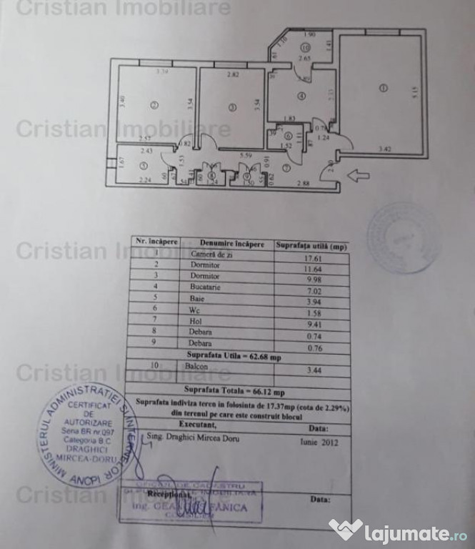 3 camere confort 1 DECOMANDAT 2 bai etaj 3 Calarasi IV