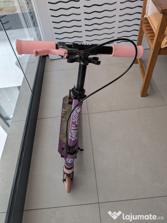Trotinetă OXELO cu Suspensii şi Frâne pe Ghidon Mid 5 Violet Copii