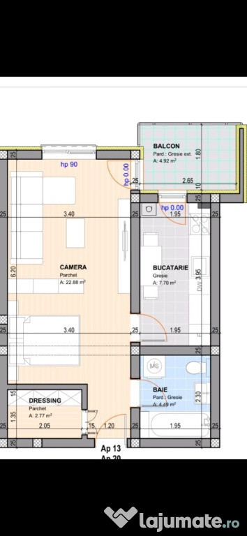 Ofer spre inchiriere garsoniera cu dressing separat