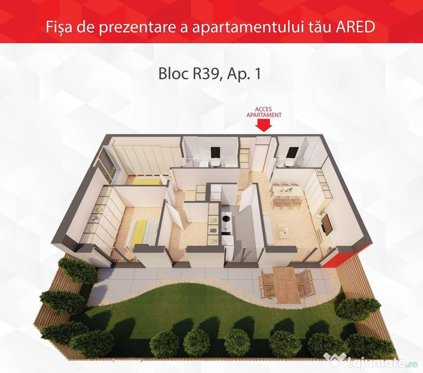 Apartament cu grădină proprie, complex ARED - Comision 0%