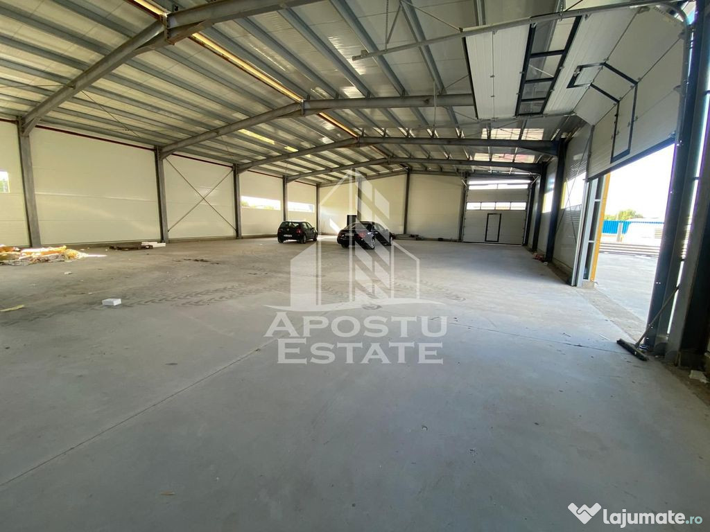 Hala noua de inchiriat 550 mp, birouri, parcare, Sacalaz.