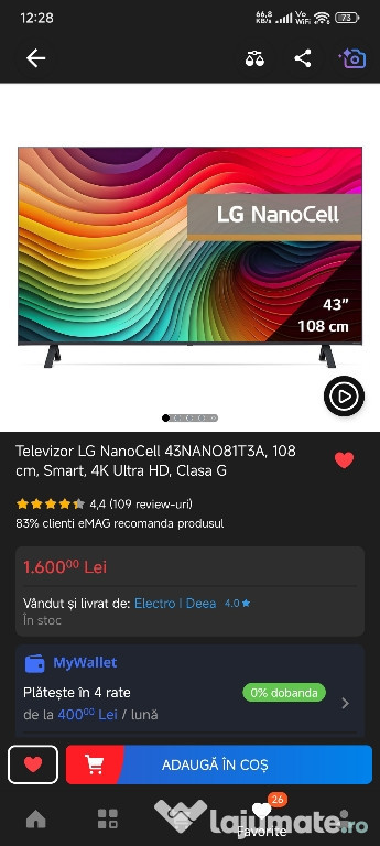 Televizor Lg 4k in garantie de 108 cm