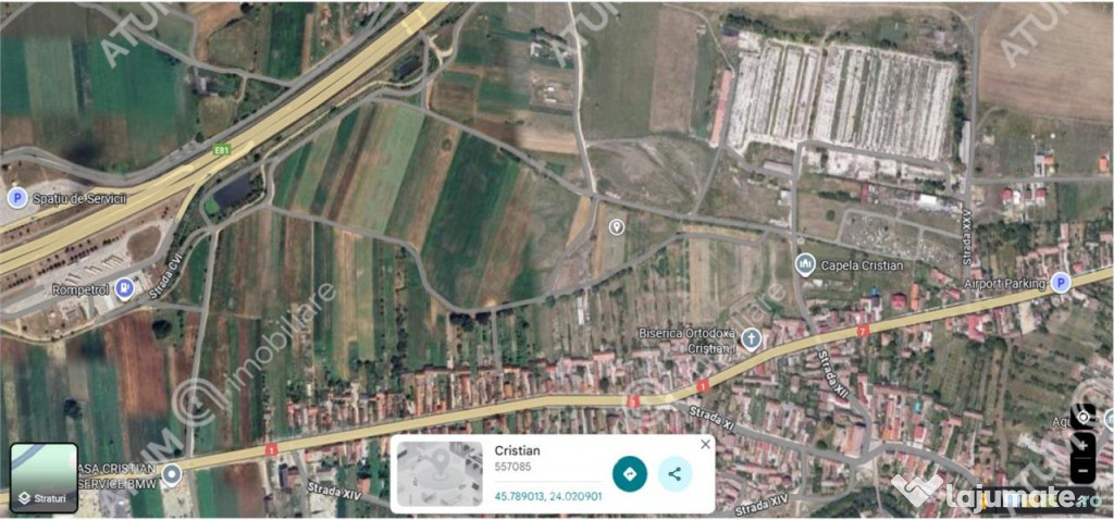 Teren intravilan de 8600 mp cu deschidere la doua drumuri in