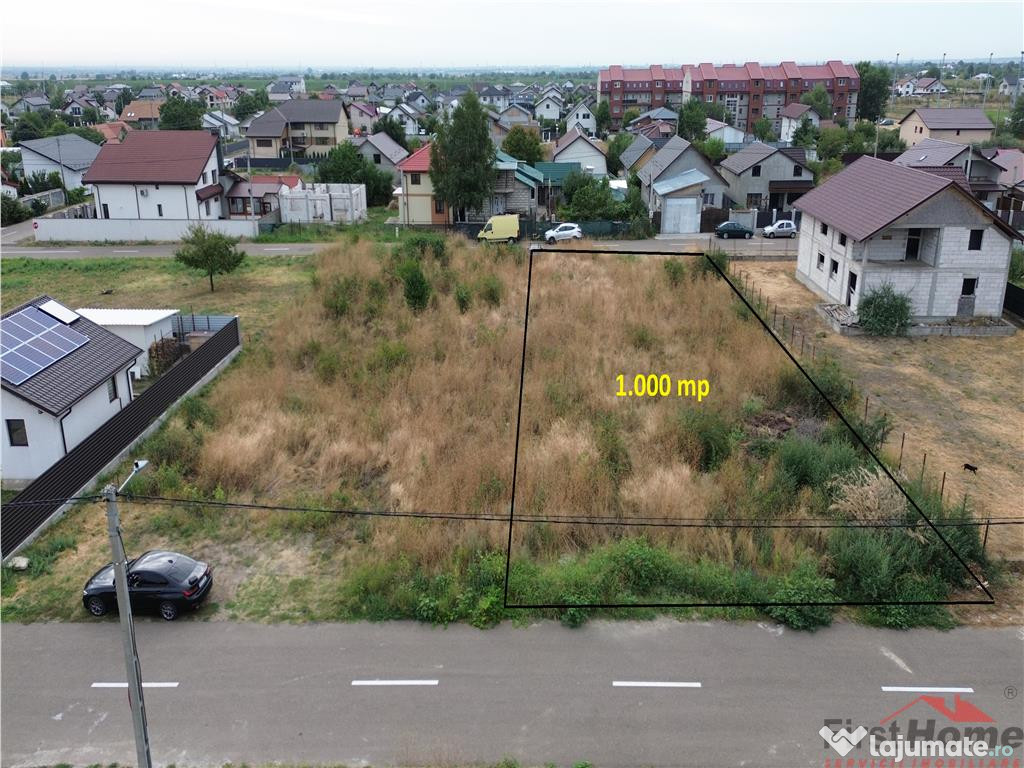 Teren in suprafata de 1.000mp , deschidere 20m, asfalt, util