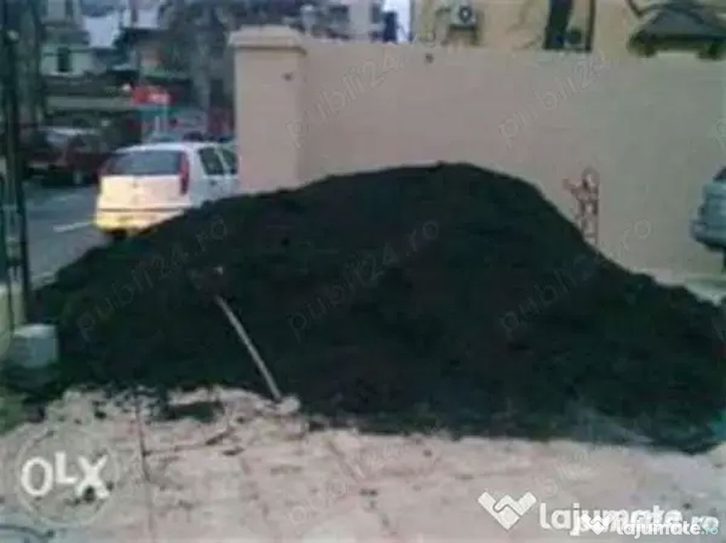 Aduc-Transport in Galati pamant vegetal negru pentru gradina galben.