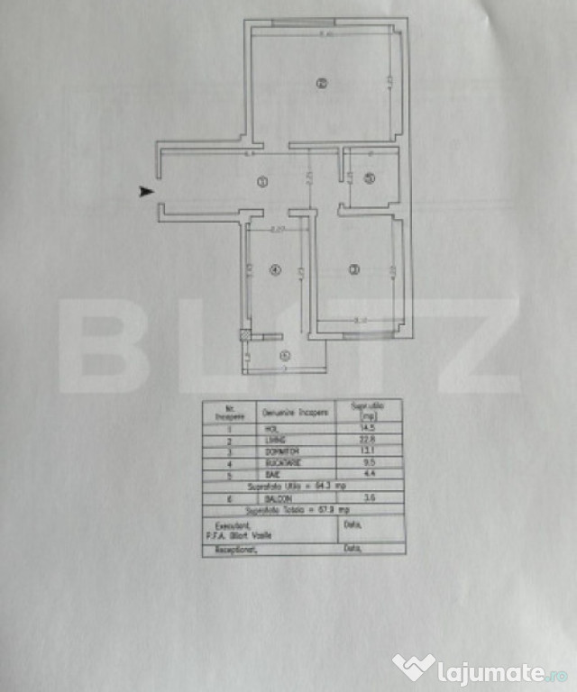 Apartament 2 Camere, 67,9mp, Decomandat, Bloc nou, Tatarasi