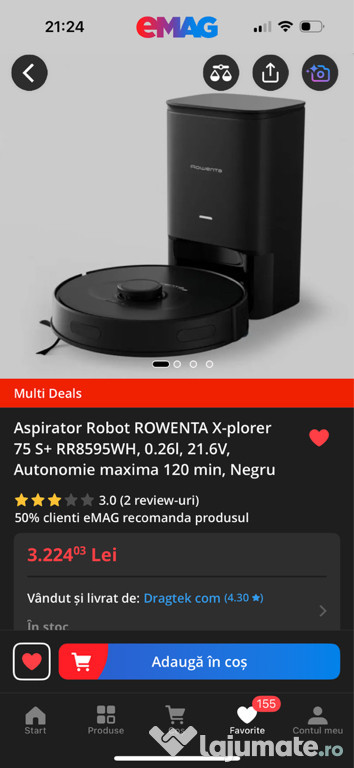 Aspirator Robot Rowenta X-plorer 75 S+