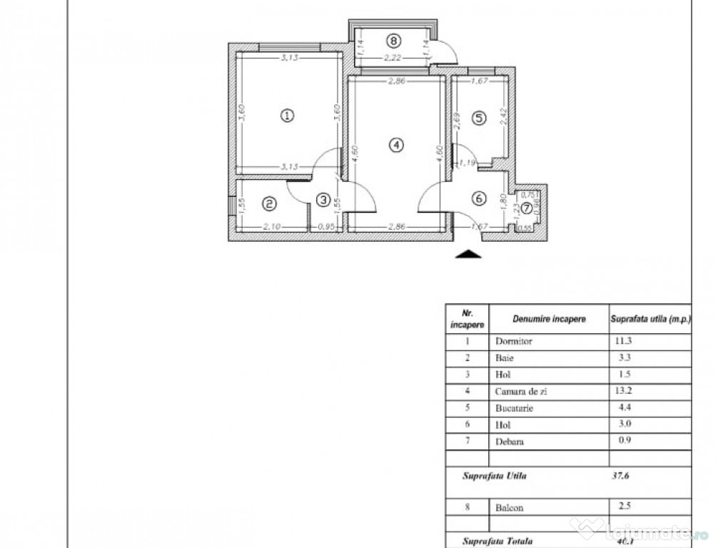 Apartament cu 2 camere semidecomandate, parter, str. Gh. Petrascu