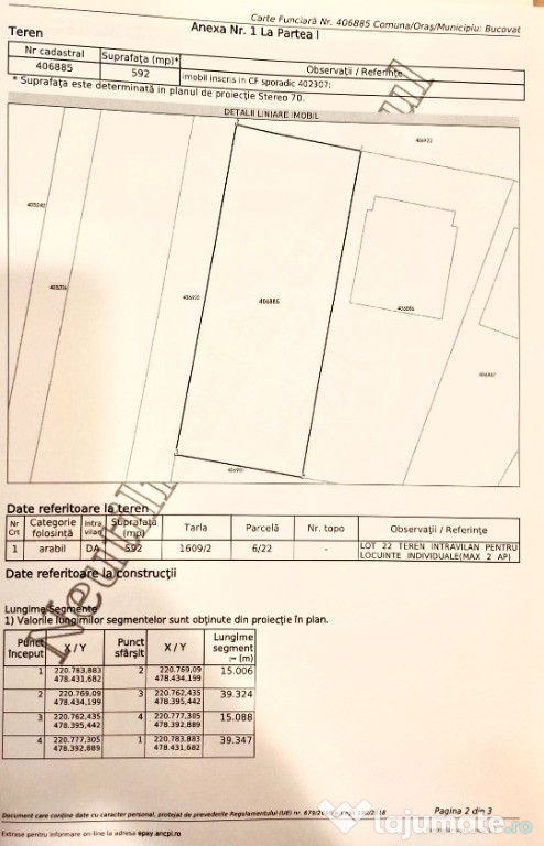 Teren Bazosu Nou, str. Cedrilor, nr. 17, Bucovat, Timis -> 592m2