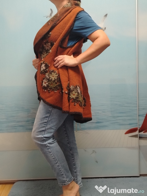 Poncho tricot călduros