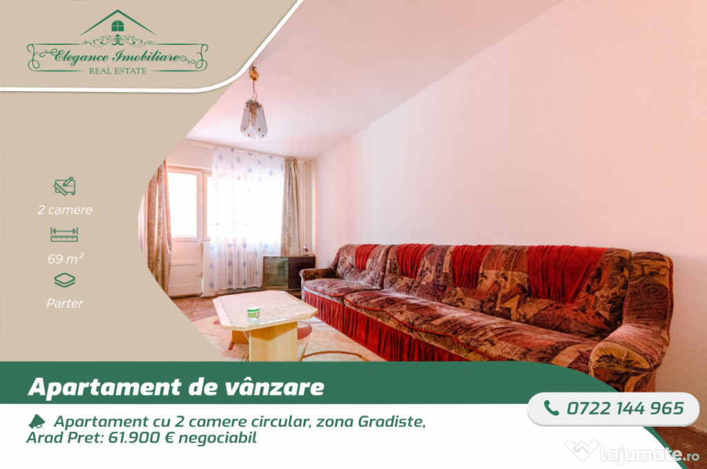 Apartament cu 2 camere circular, zona Gradiste, Arad