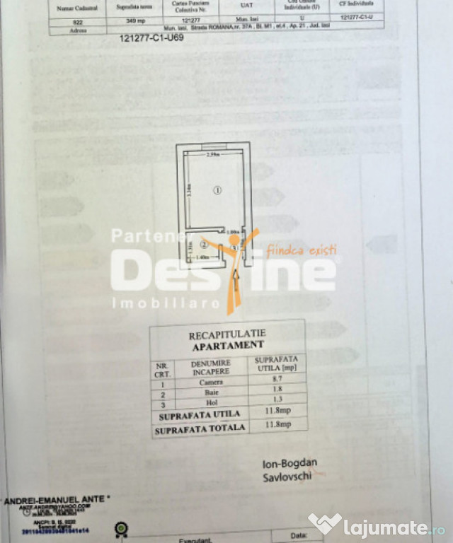 Cantemir - Garsonieră 12mp, AC, renovată și mobilată