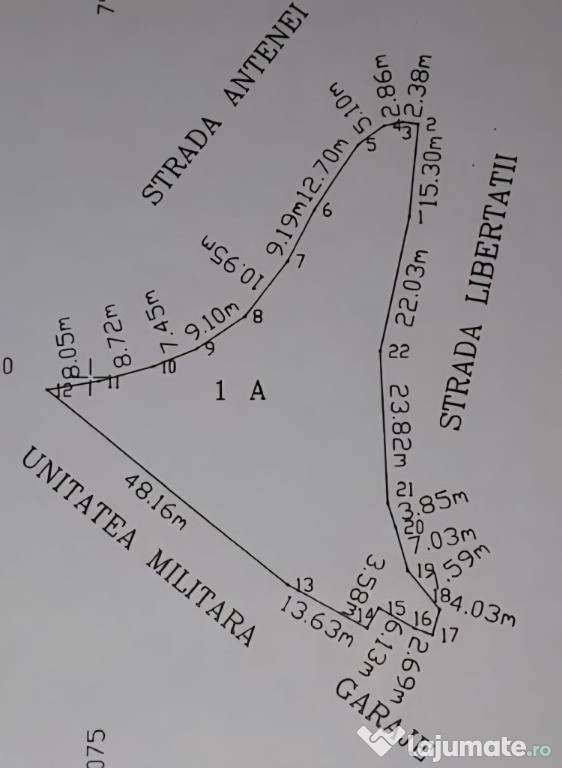 TEREN INTRAVILAN - 1980 MP- str.ANTENEI colt cu Libertatii