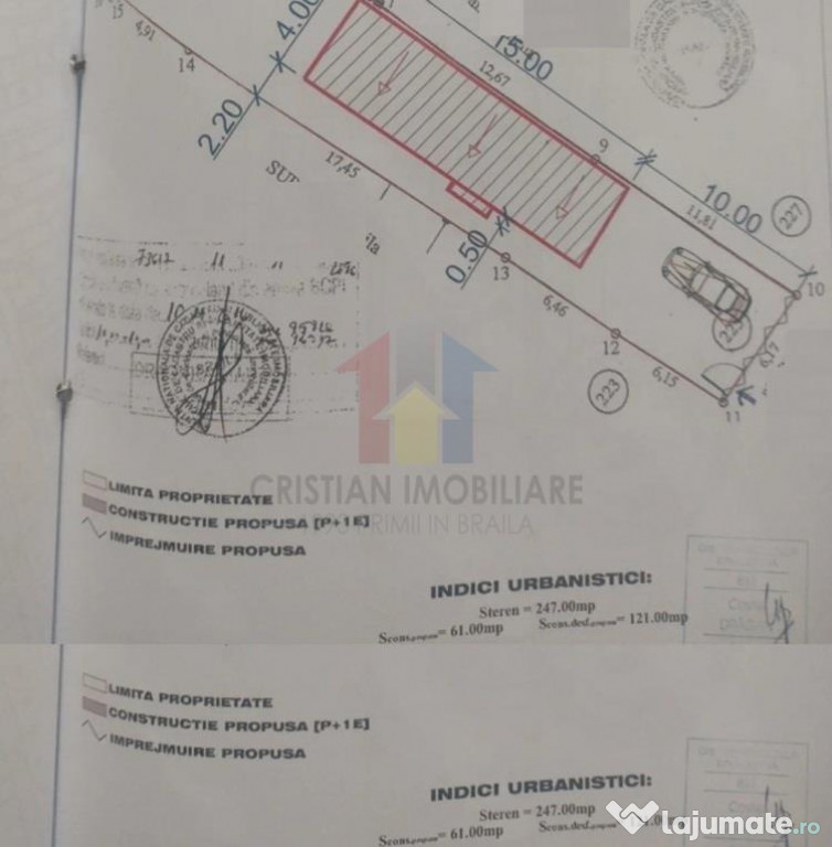 Super Pret Teren 247 mp cu Proiect Casa Autorizatie deschide
