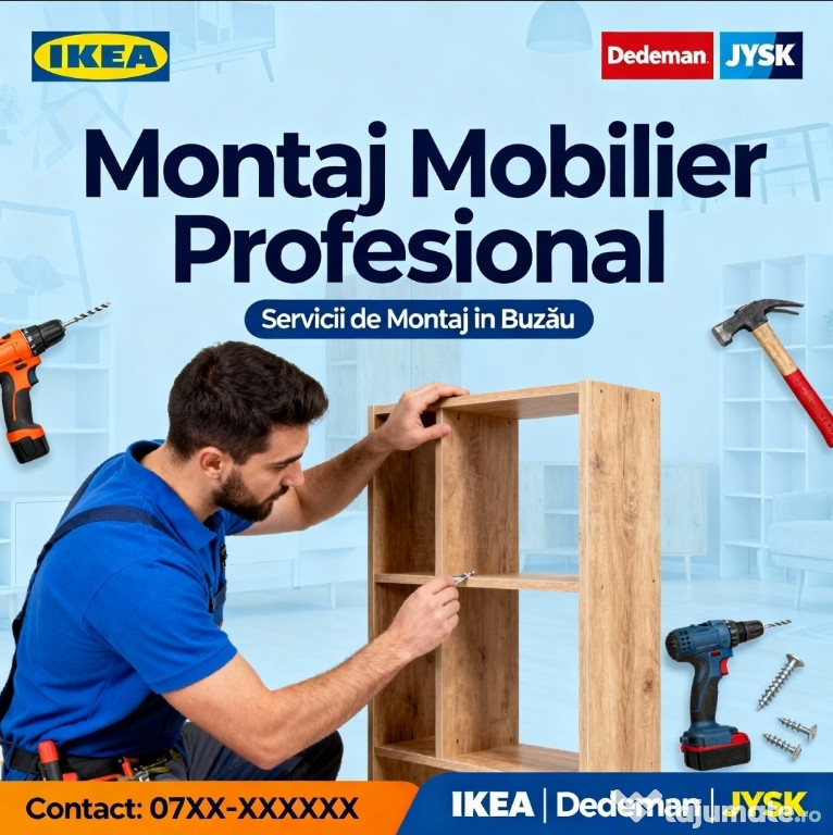 Montaj Mobilier Ikea/Dedeman/JYSK Buzău – Rapid & Ieftin