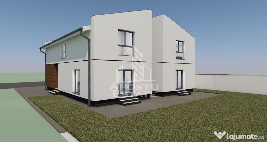 Duplex despartit prin camera tehnica, P+M, in Ghiroda