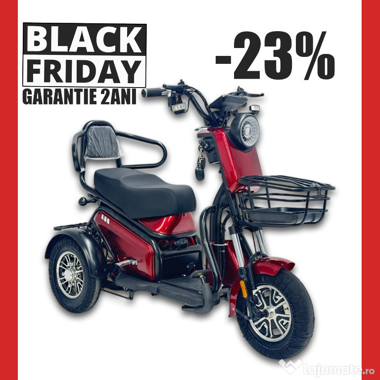 Black friday 23% Tricicleta electrica batrani 60v20ah FARA PERMIS|noua