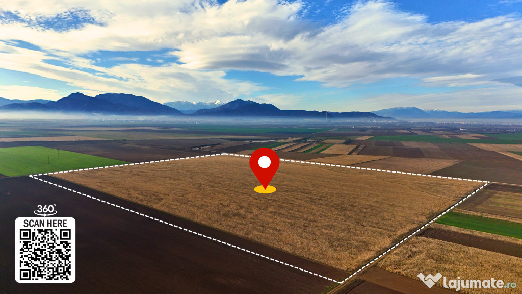 Teren 32,5 Ha compact Prejmer, Brasov. Imagini drona,tur/360