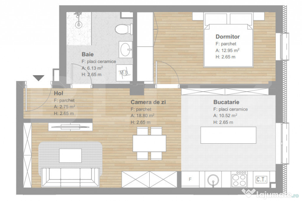 APARTAMENT FINISAT, 51mp, tva inclus, ansamblu nou, zona Tin