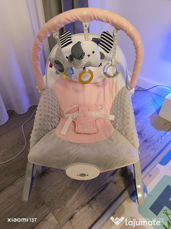 Balansoar / scaun 3-în-1 pentru bebeluși ISP Kitty Sleep 0-18 kg